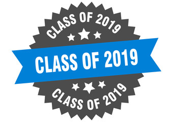 class of 2019 sign. class of 2019 blue-black circular band label