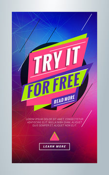Try it for free. Editable templates for social media stories. Story template with special offer tag. Vector colorful illustration