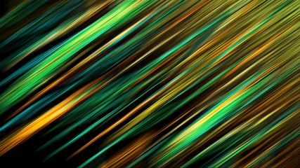 Futuristic geometry background. Neon vibrant line in green and orange color