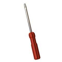 Screwdriver with a red pen on a white background, isolate. 3D rendering of excellent quality in high resolution. It can be enlarged and used as a background or texture.