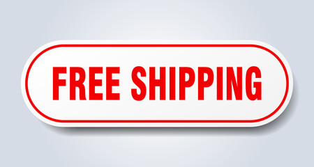 free shipping sign. free shipping rounded red sticker. free shipping