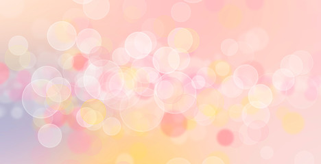 Sweet bubble gum colors full bokeh banner background with place for text