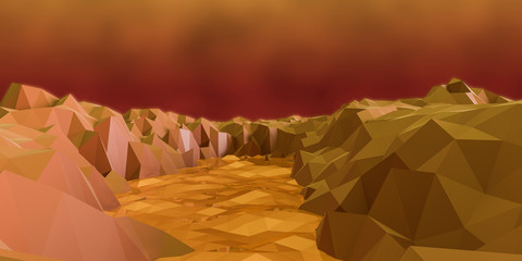 low poly valley