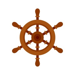 Ship steering wheel icon. Flat illustration of ship steering wheel vector icon for web design © anatolir