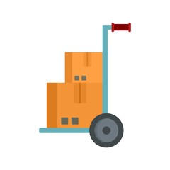 Warehouse cart icon. Flat illustration of warehouse cart vector icon for web design