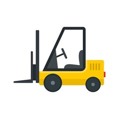 Port forklift icon. Flat illustration of port forklift vector icon for web design