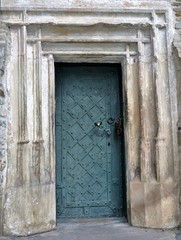 an old metal door