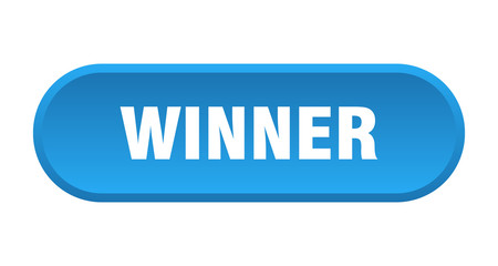 winner button. winner rounded blue sign. winner