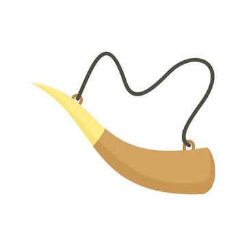 Hunting horn icon. Flat illustration of hunting horn vector icon for web design