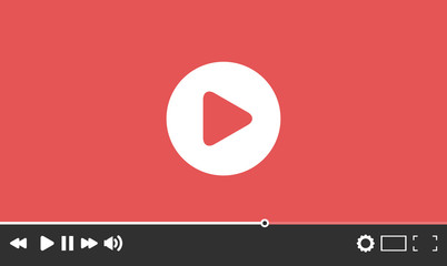 Video player in a flat style for the web vector illustration.