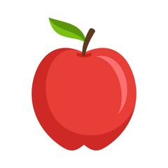 Red apple icon. Flat illustration of red apple vector icon for web design