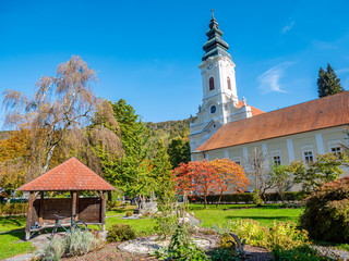 Stift Engelszell in Oberösterreich im Herbst