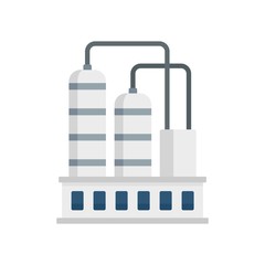 Industrial refinery factory icon. Flat illustration of industrial refinery factory vector icon for web design