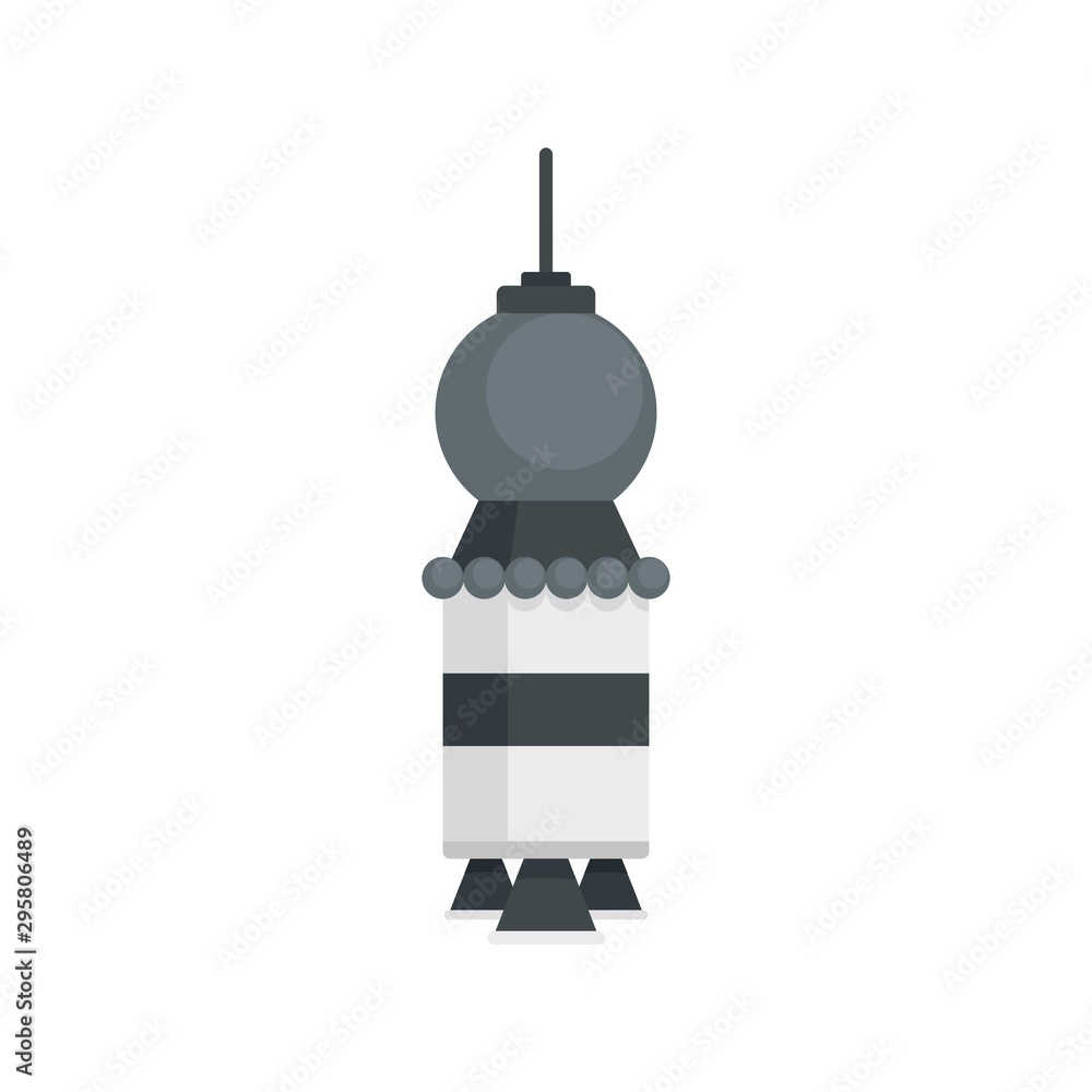 Poster artificial satellite spaceship icon. flat illustration of artificial satellite spaceship vector icon