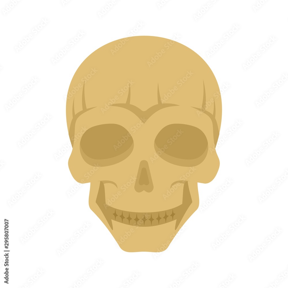 Poster smiling skull head icon. flat illustration of smiling skull head vector icon for web design
