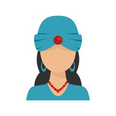 Woman fortune teller icon. Flat illustration of woman fortune teller vector icon for web design