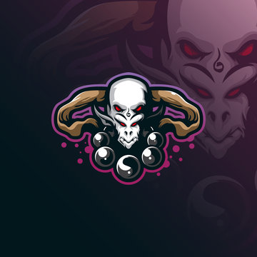 head gods mascot logo design vector with modern illustration concept style for badge, emblem and tshirt printing. head illustration for sport and esport team.