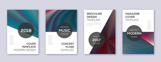 Modern brochure design template set. Red abstract 