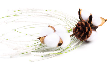 Christmas decorations isolated on white background - Image