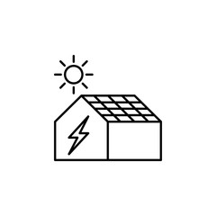 Solar house icon. Element of future business thin line icon