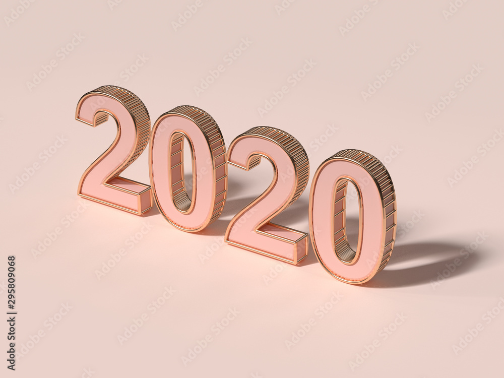 Poster pink floor 2020 3d render type number