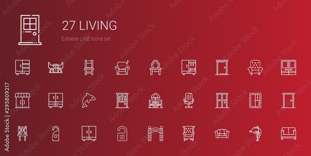 Sticker living icons set