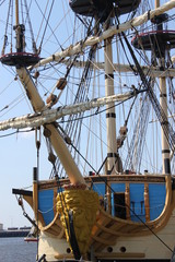 old sailing ship in port