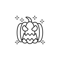 Halloween fear horror pumpkin scary spooky icon. Element of Halloween icon