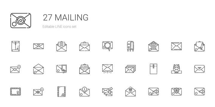 mailing icons set