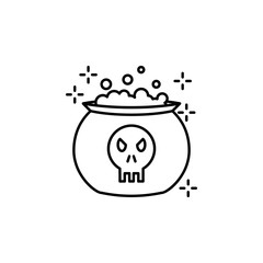 Halloween poison potion danger skull boiler icon. Element of Halloween icon