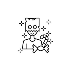 Halloween candy sweet treat man costume icon. Element of Halloween icon