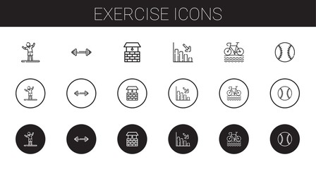 exercise icons set