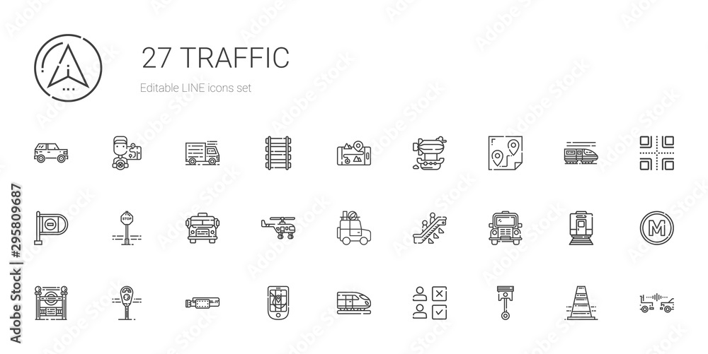 Wall mural traffic icons set