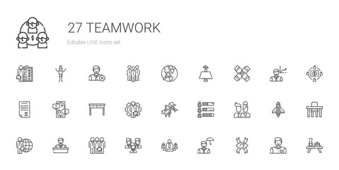 teamwork icons set