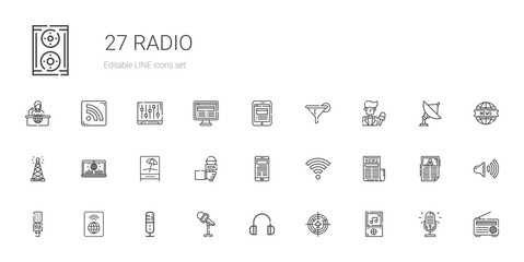 radio icons set