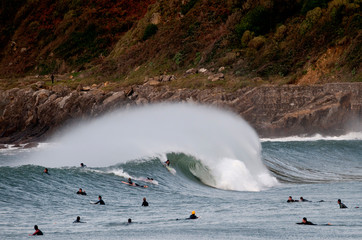 Fototapeta premium olas mar san sebastian donostia surf basque country