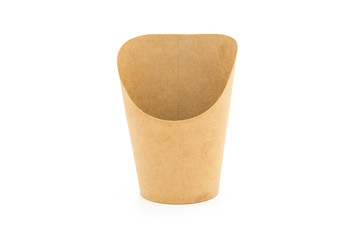 One used to hold the outer kraft cylindrical container close-up isolated on white background