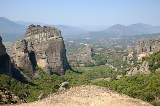 rocky lanscape of Meteora, Greece - Powered by Adobe