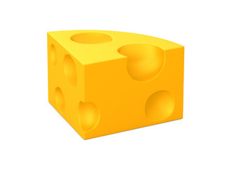 cheese on white background. Isolated 3D illustration