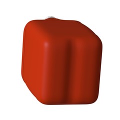 Red canister with engine oil or lubricant isolated on white background. 3D rendering of excellent quality in high resolution. It can be enlarged and used as a background or texture.