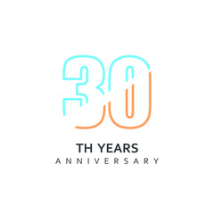 30 Year Anniversary Vector Template Design Illustration