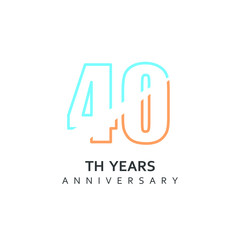 40 Year Anniversary Vector Template Design Illustration