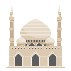 Mosque muslim traditional architecture house building islam religious flat design vector illustration