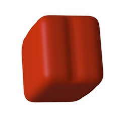 Red canister with engine oil or lubricant isolated on white background. 3D rendering of excellent quality in high resolution. It can be enlarged and used as a background or texture.