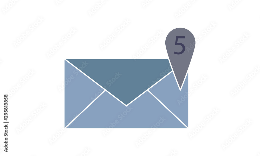 Poster five new messages icon for email notifications