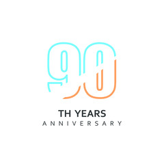 90 Year Anniversary Vector Template Design Illustration