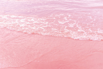 Pink Sea with Beach summer in tropical island.