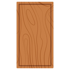 Vector illustration of empty rectangular shape wooden texture cutting and serving board isolated on white background.