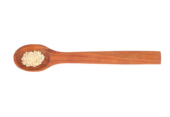 Sesame seeds in spoon