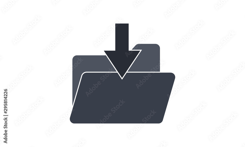 Poster download arrow with folder icon for retrieving documents